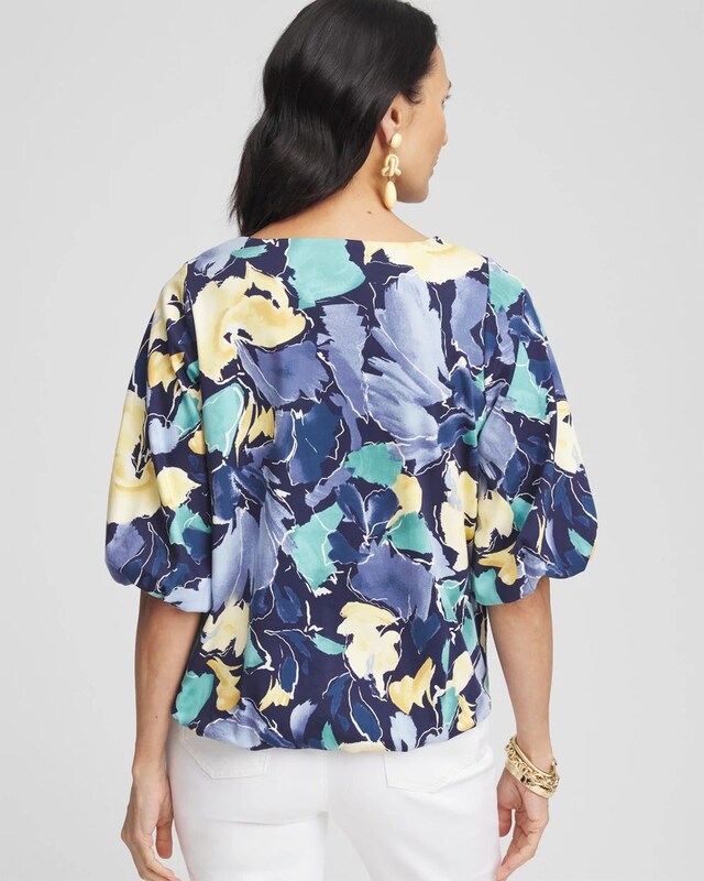 Bubble Hem Pleated Cotton Top - image 3